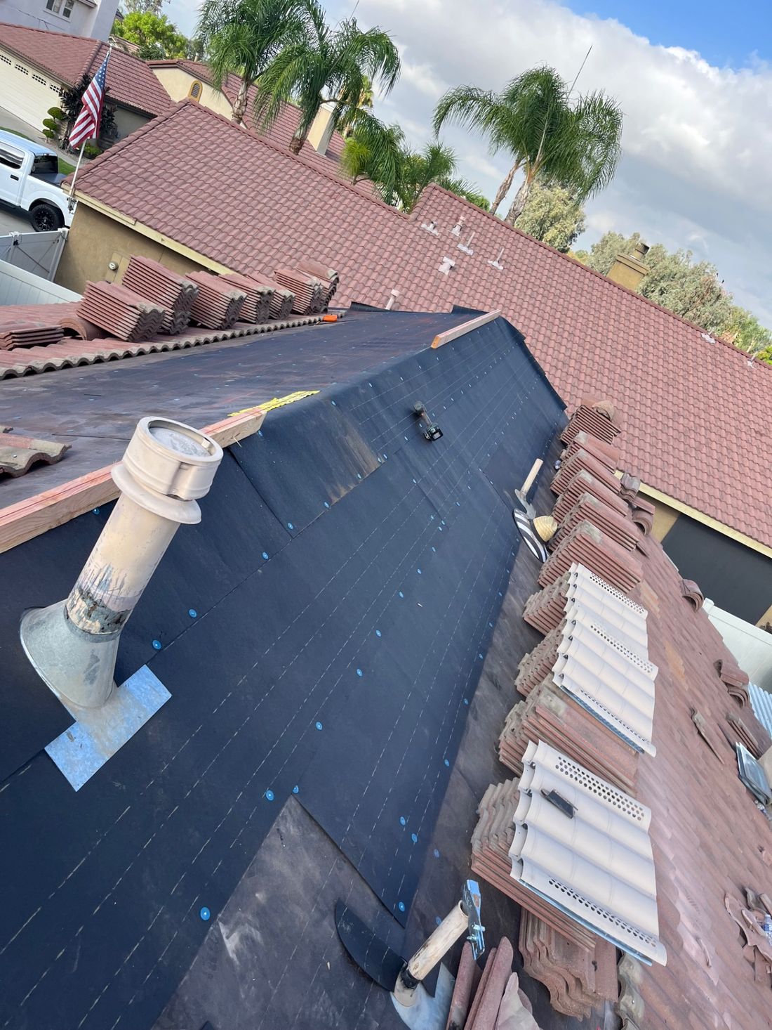 Step 03: Dry-in — tile roof replacement