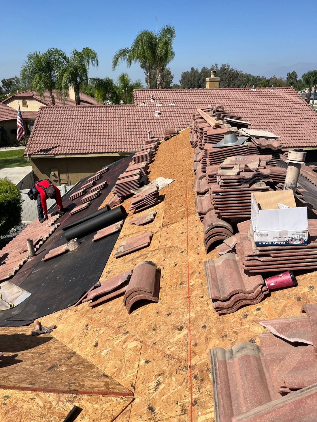 Step 01: Tear-off & prep — tile roof replacement